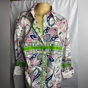 Etro Vibrant Pink and Blue Paisley Shirt